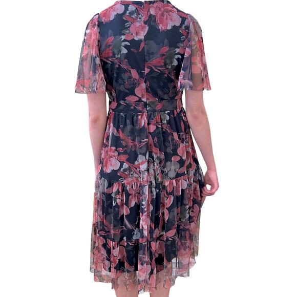 Y2K Cottage Romantic Floral Sheer Overlay Whimsygoth Fairy Dress Women Medium - Picture 7 of 11